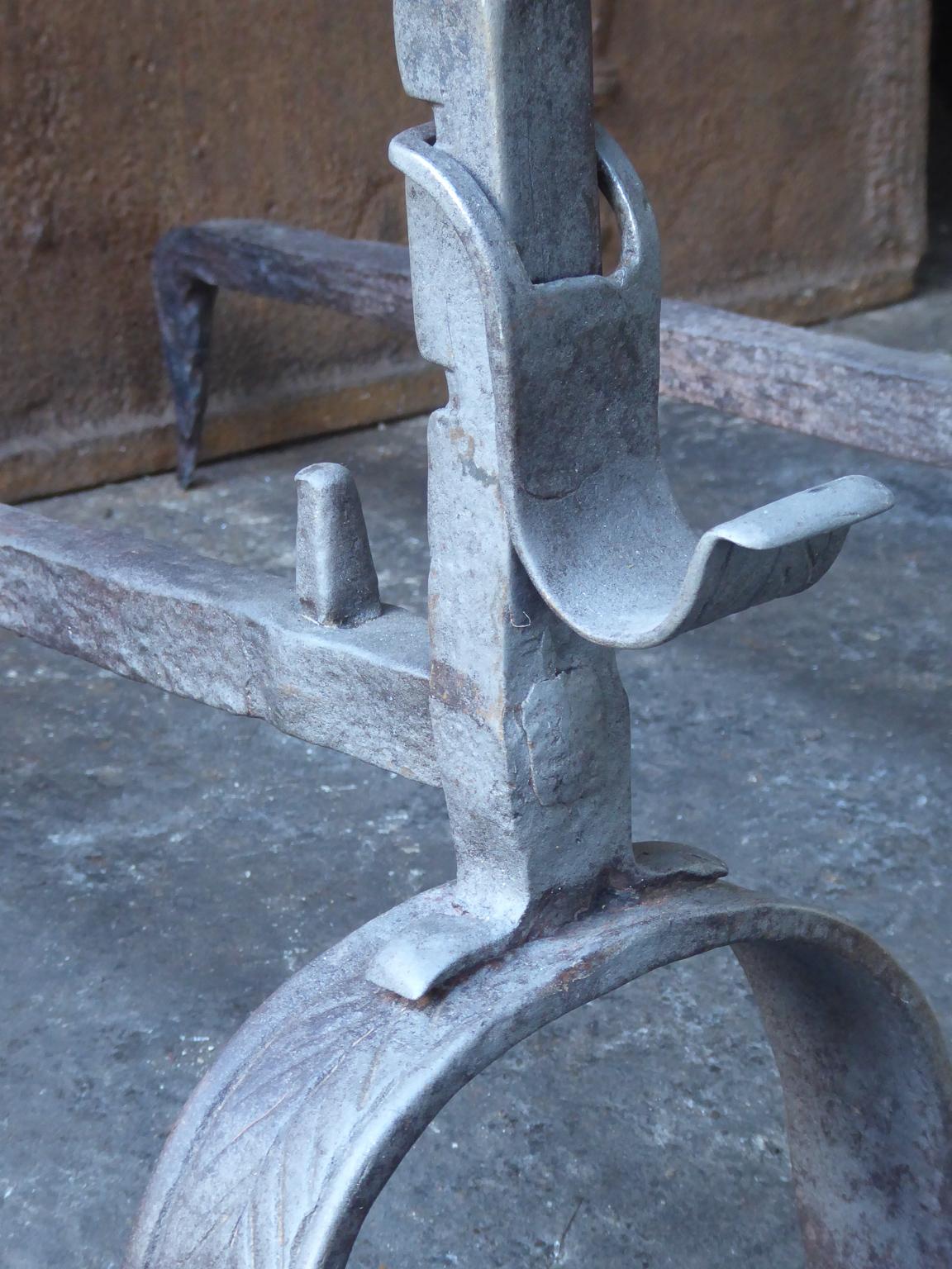 18th Century French Louis XV Andirons or Firedogs For Sale 1