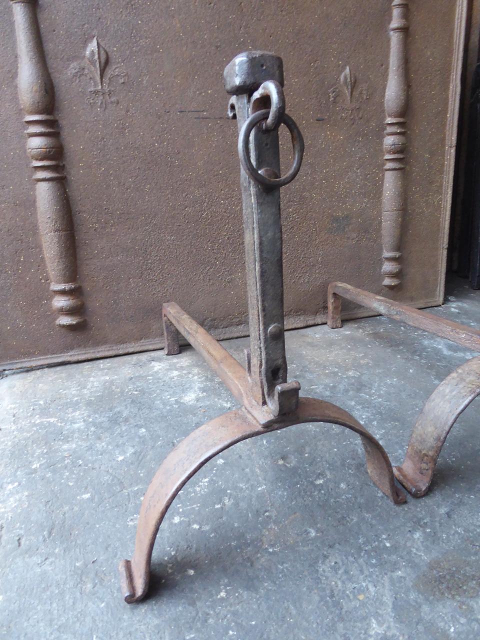 18th Century French Louis XV Andirons or Firedogs For Sale 2