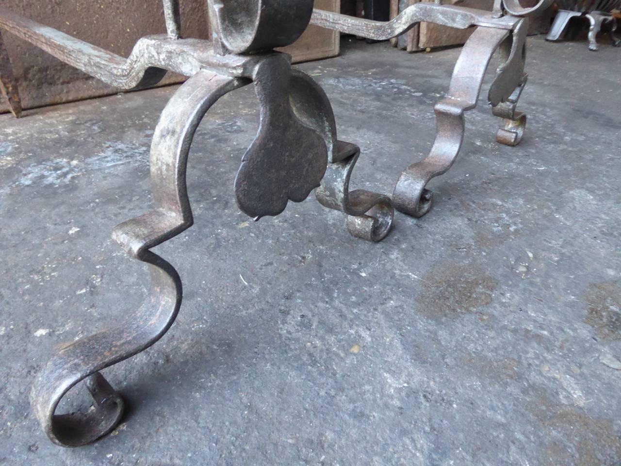 18th Century French Louis XV Andirons or Firedogs For Sale 3