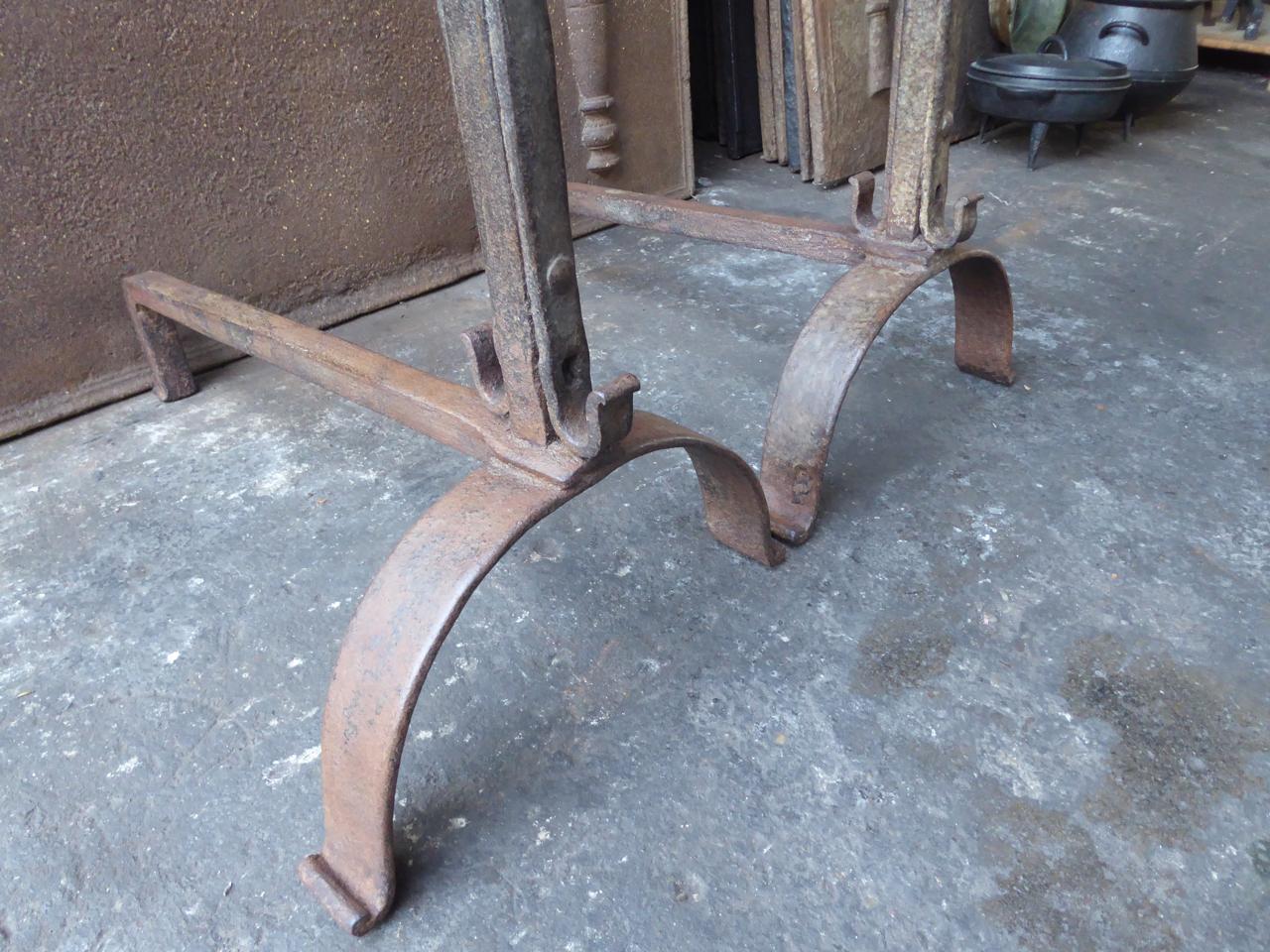 18th Century French Louis XV Andirons or Firedogs For Sale 3