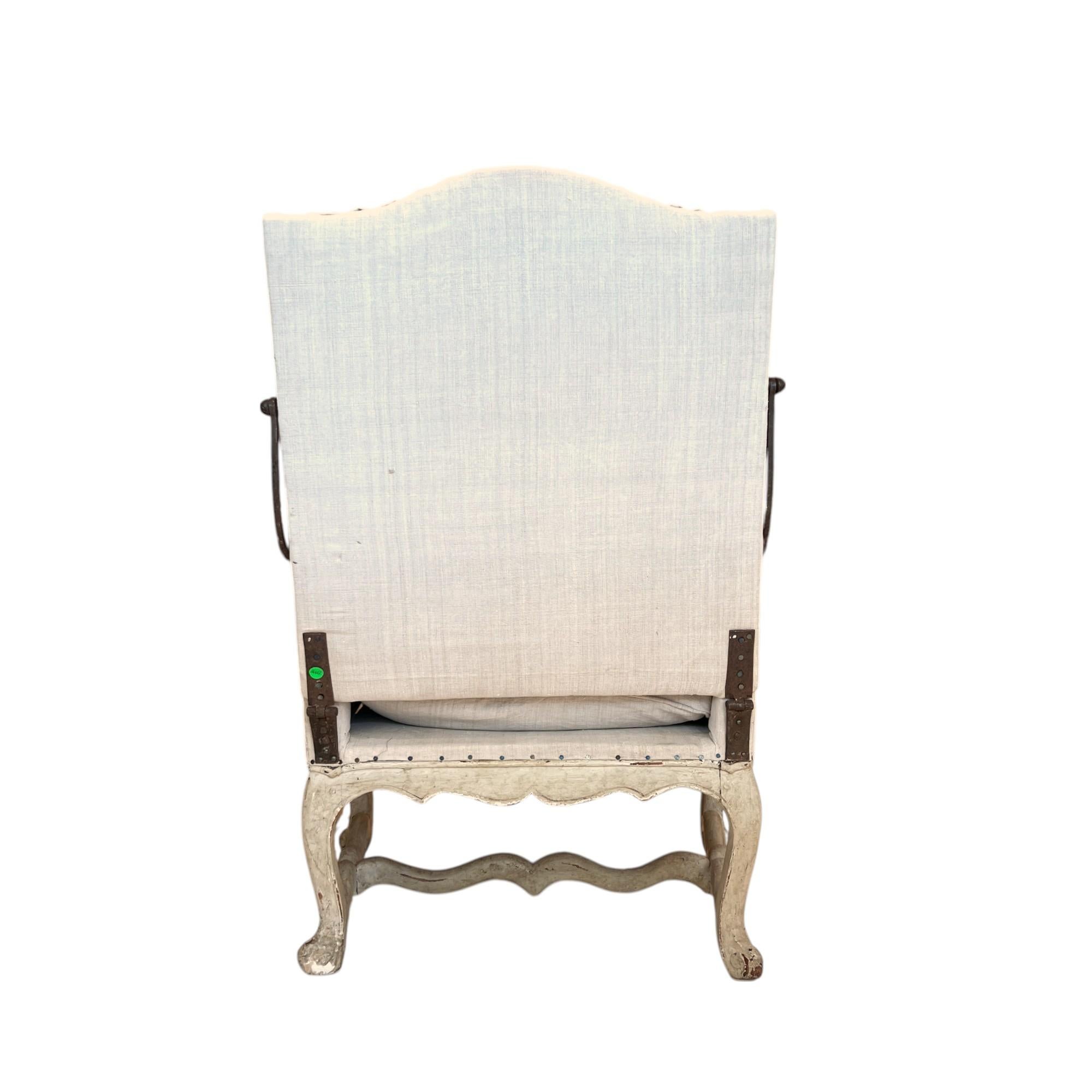 18. Jahrhundert Französisch Louis XV Antique Reclining Stuhl (Louis XV.) im Angebot