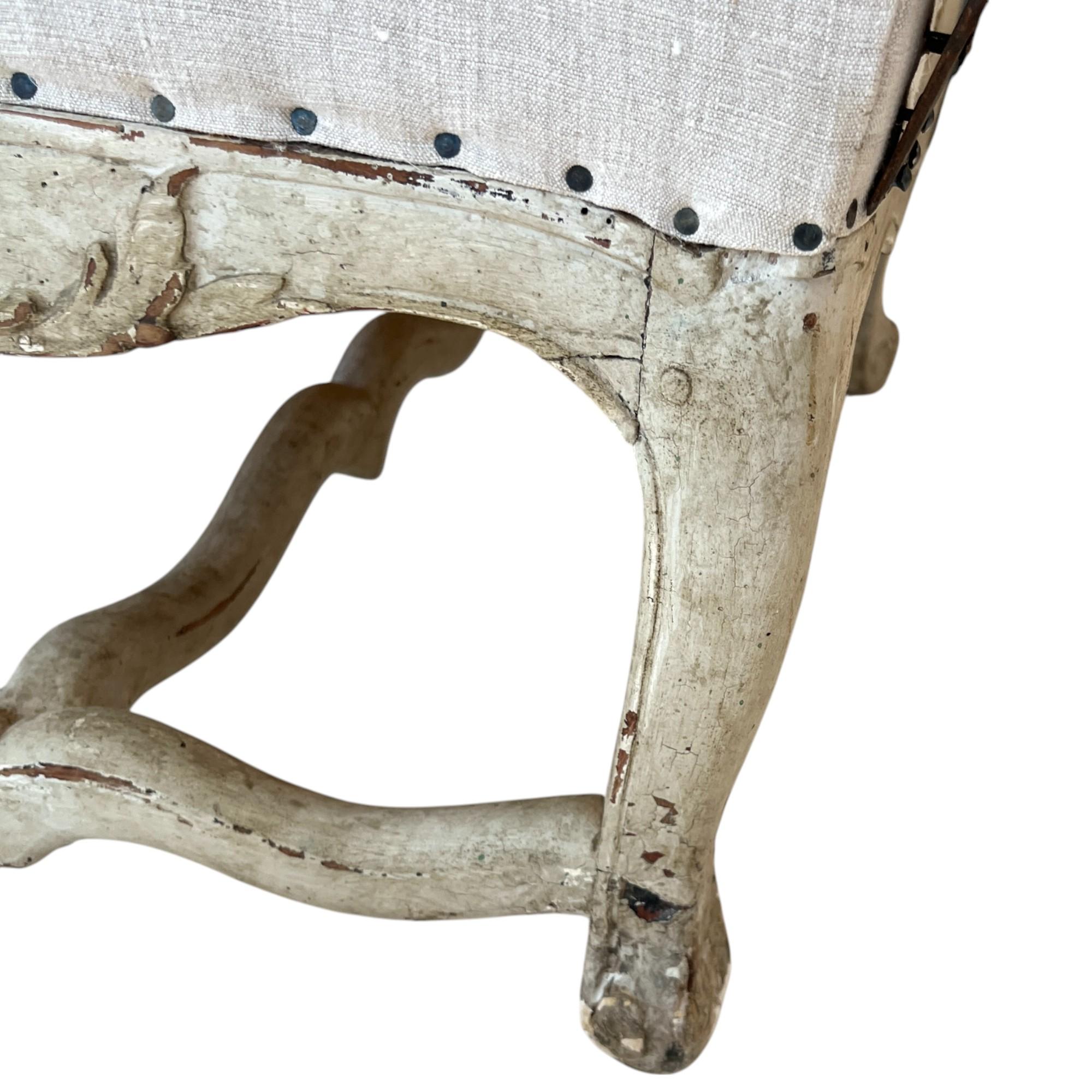 18. Jahrhundert Französisch Louis XV Antique Reclining Stuhl im Angebot 2