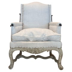 Chaise longue ancienne Louis XV française du 18e siècle