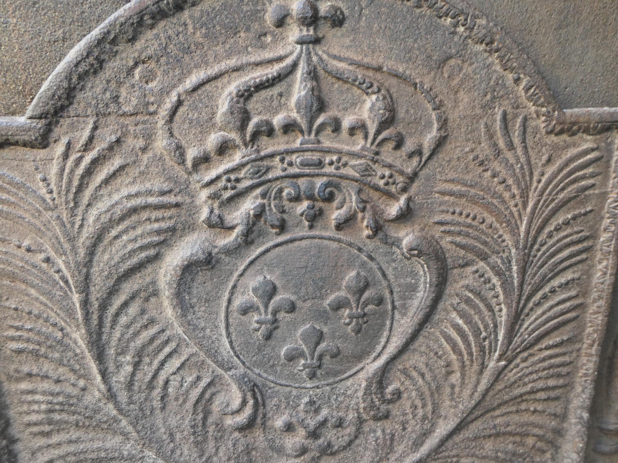 18th Century French Louis XV 'Arms of France' Fireback / Backsplash For Sale 6