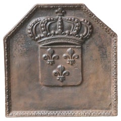 Antique 18th Century French Louis XV 'Arms of France' Fireback / Backsplash