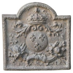 Antique 18th Century French Louis XV 'Arms of France' Fireback / Backsplash