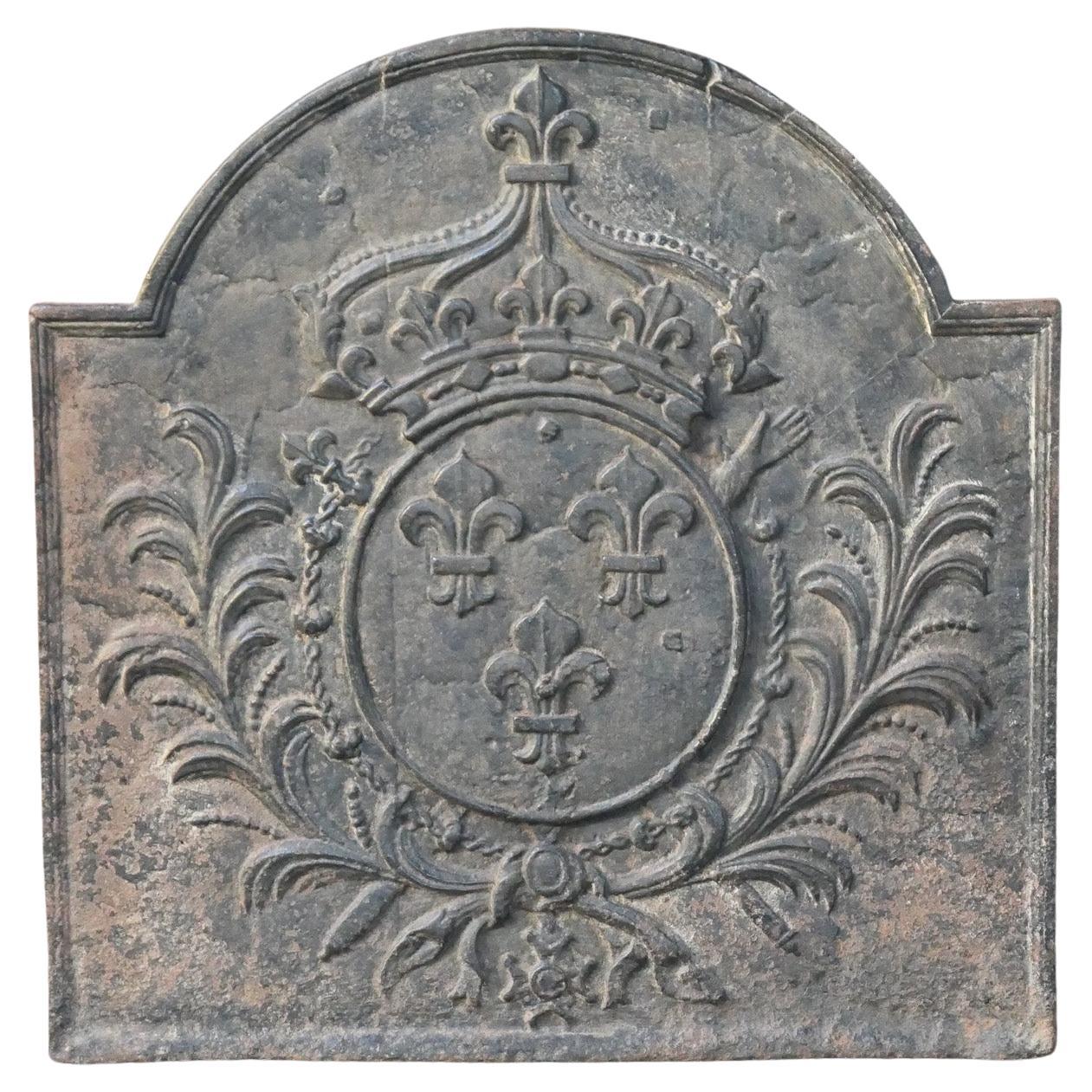 Parafuoco francese del XVIII secolo Luigi XV "Armi di Francia