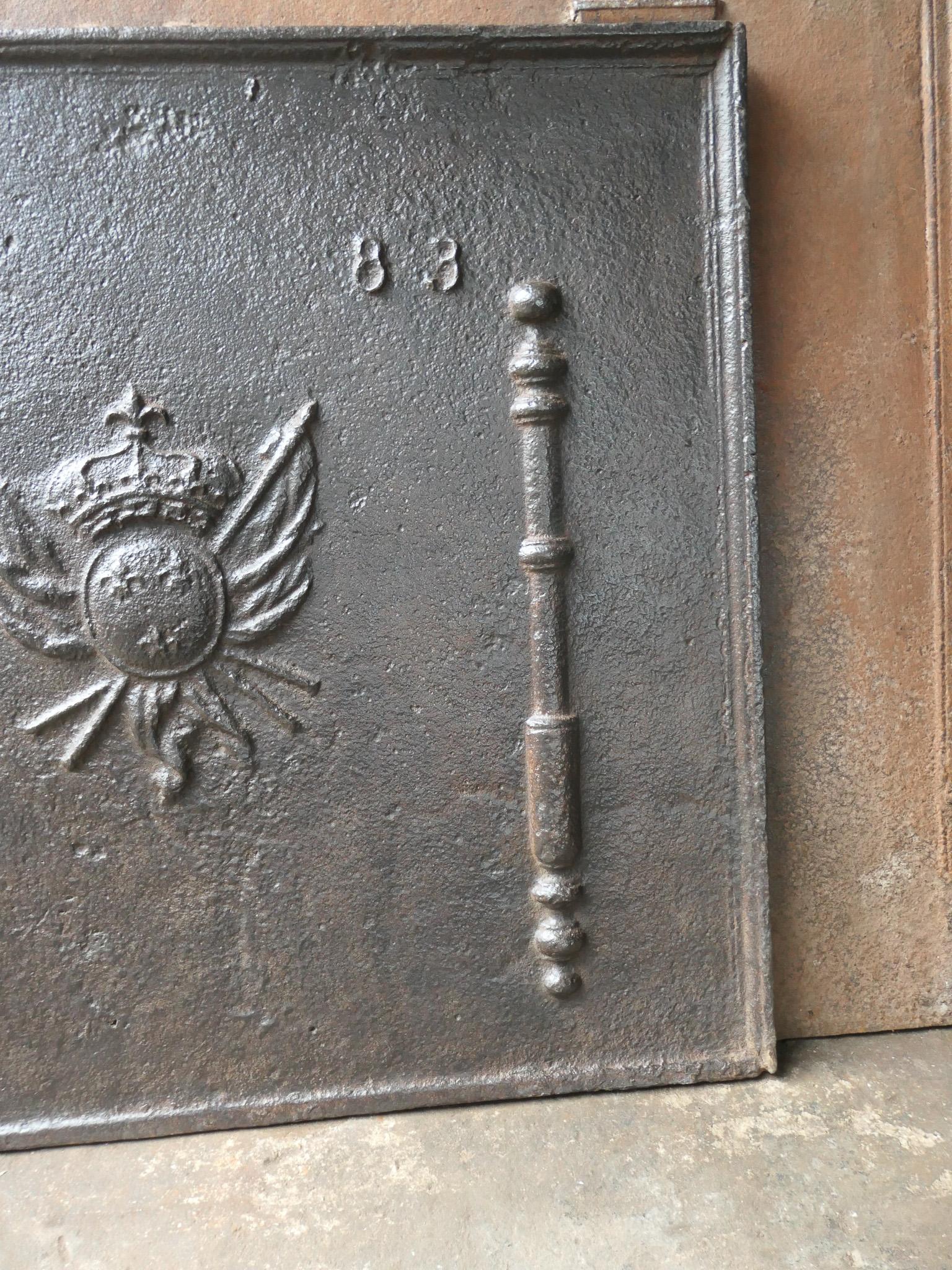 18th Century French Louis XV 'Arms of France' Fireback / Backsplash For Sale 4
