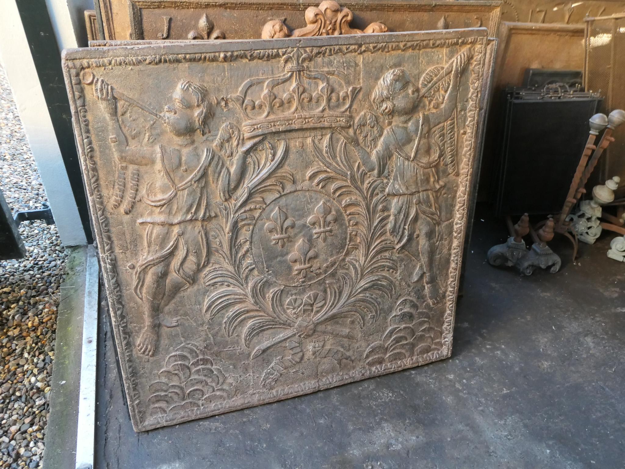 18th Century and Earlier 18th Century French Louis XV 'Arms of France' Fireback
