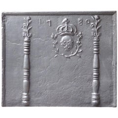 18. Jahrhundert Französisch Louis XV 'Arms of France' Fireback / Backsplash