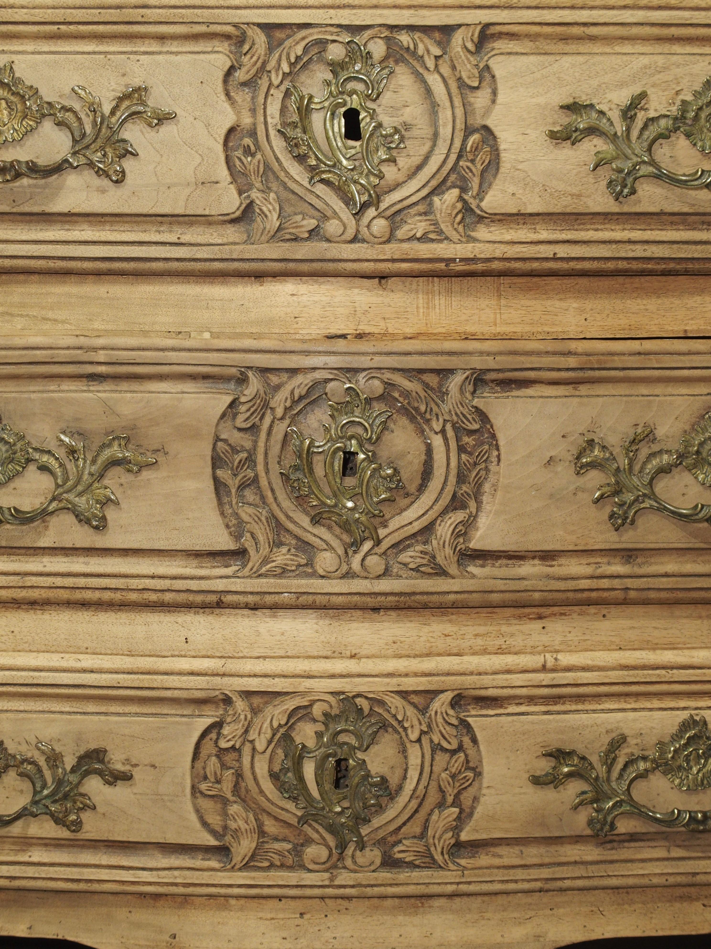 18th Century French Louis XV Bleached Walnut Commode 8