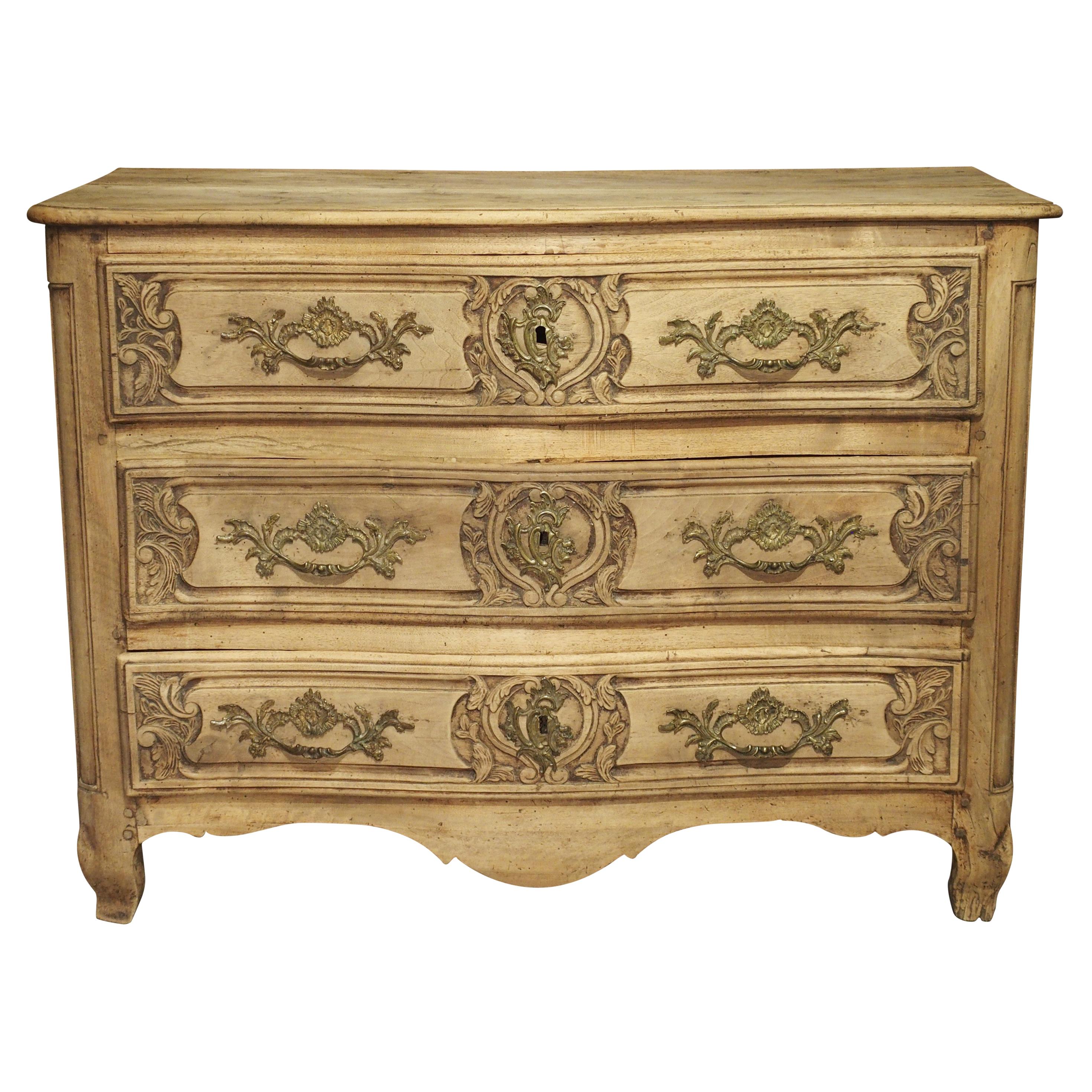 18th Century French Louis XV Bleached Walnut Commode