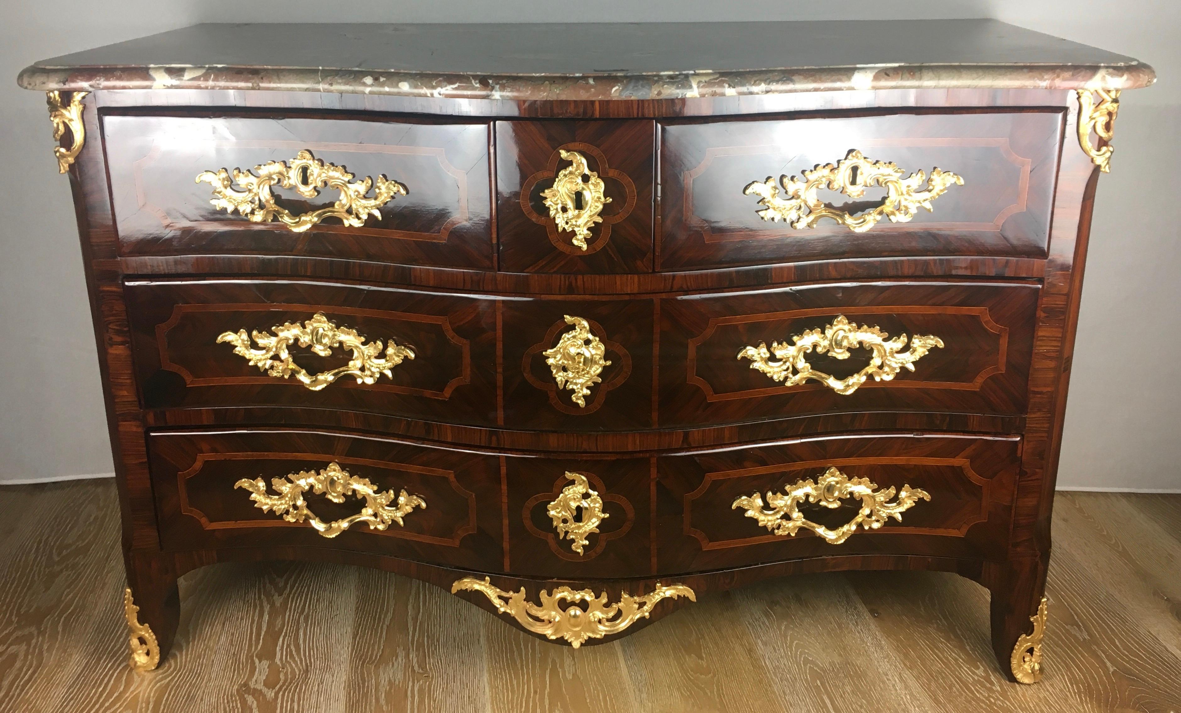 French 18th Century Louis XV Style Ormolu Mounted Bronze Bombe Commode by G. Przirembel For Sale