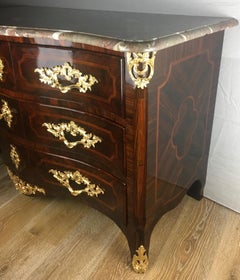 18th Century French Louis XV Bombe Ormolu Marble-Top Commode, Stamped  Przirembel For Sale at 1stDibs
