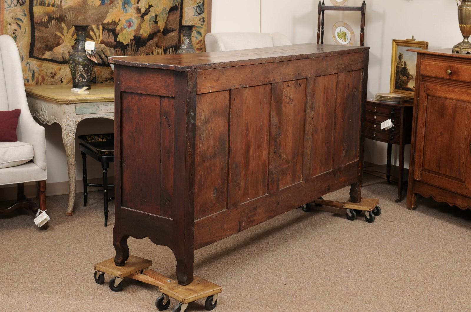 18th Century French Louis XV Burled Elm Enfilade with 3 Drawers & 3 Cabinet Door 3