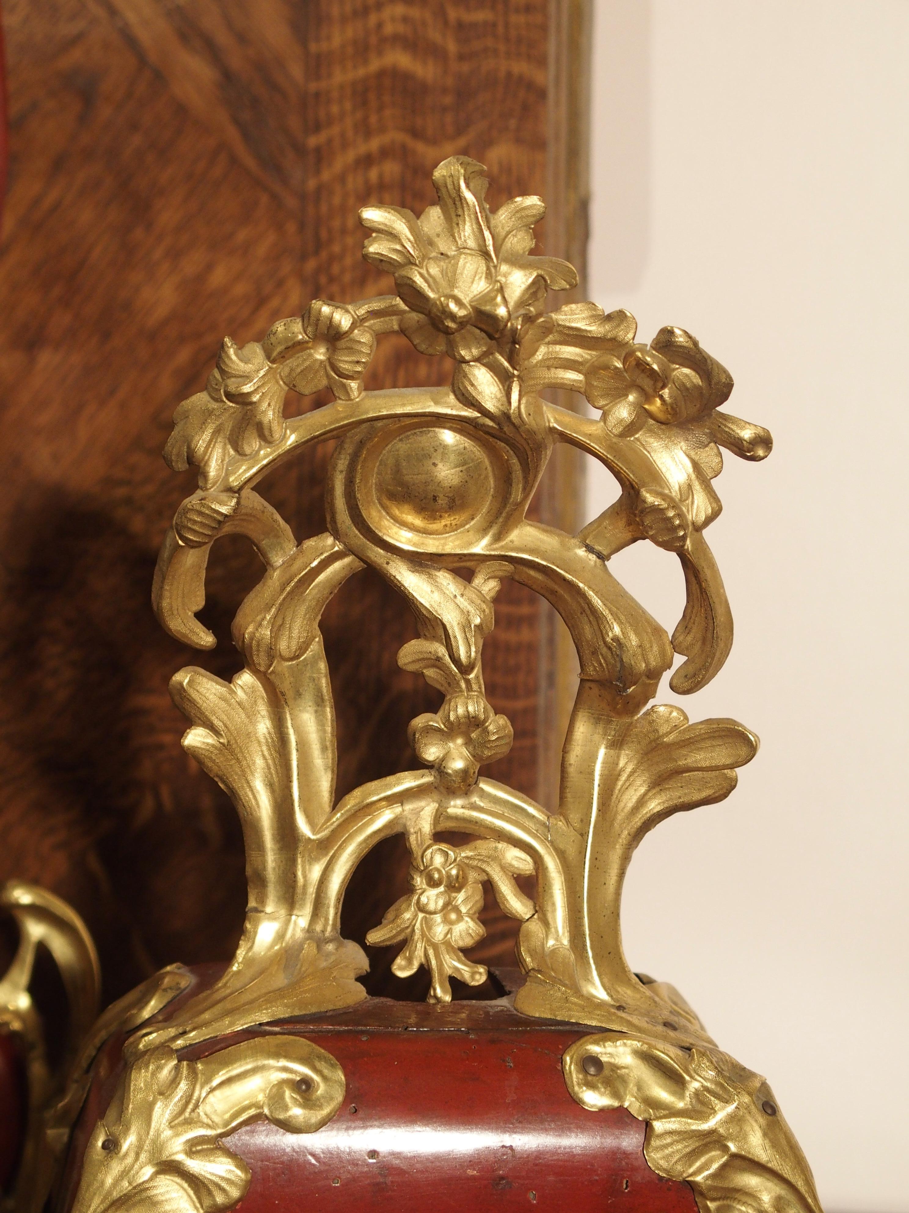 18th Century French Louis XV Cartel Clock, Vernis Etienne Simon Martin For Sale 10