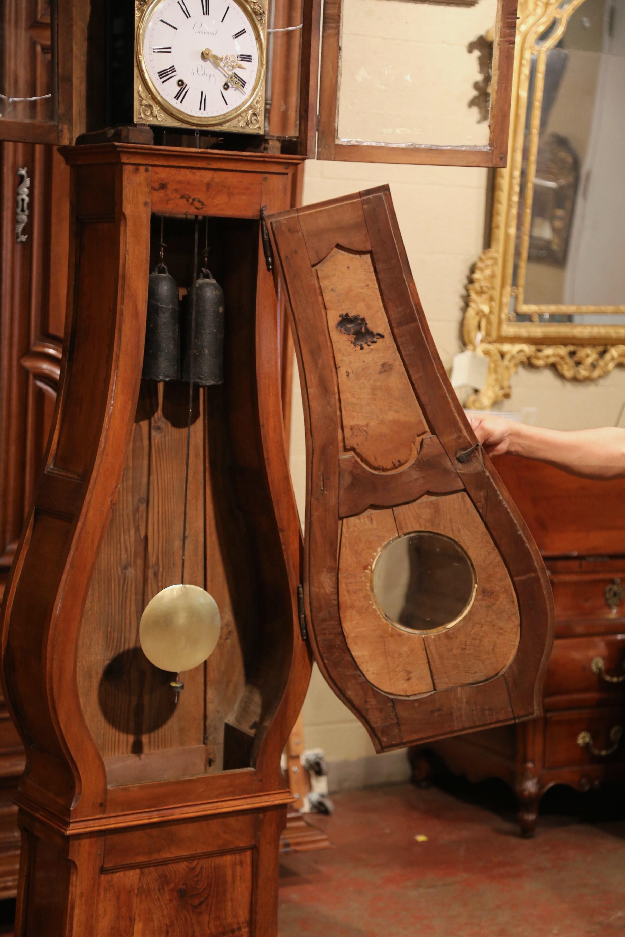 18th Century French Louis XV Carved Burl Walnut and Marquetry Tall Case Clock 10