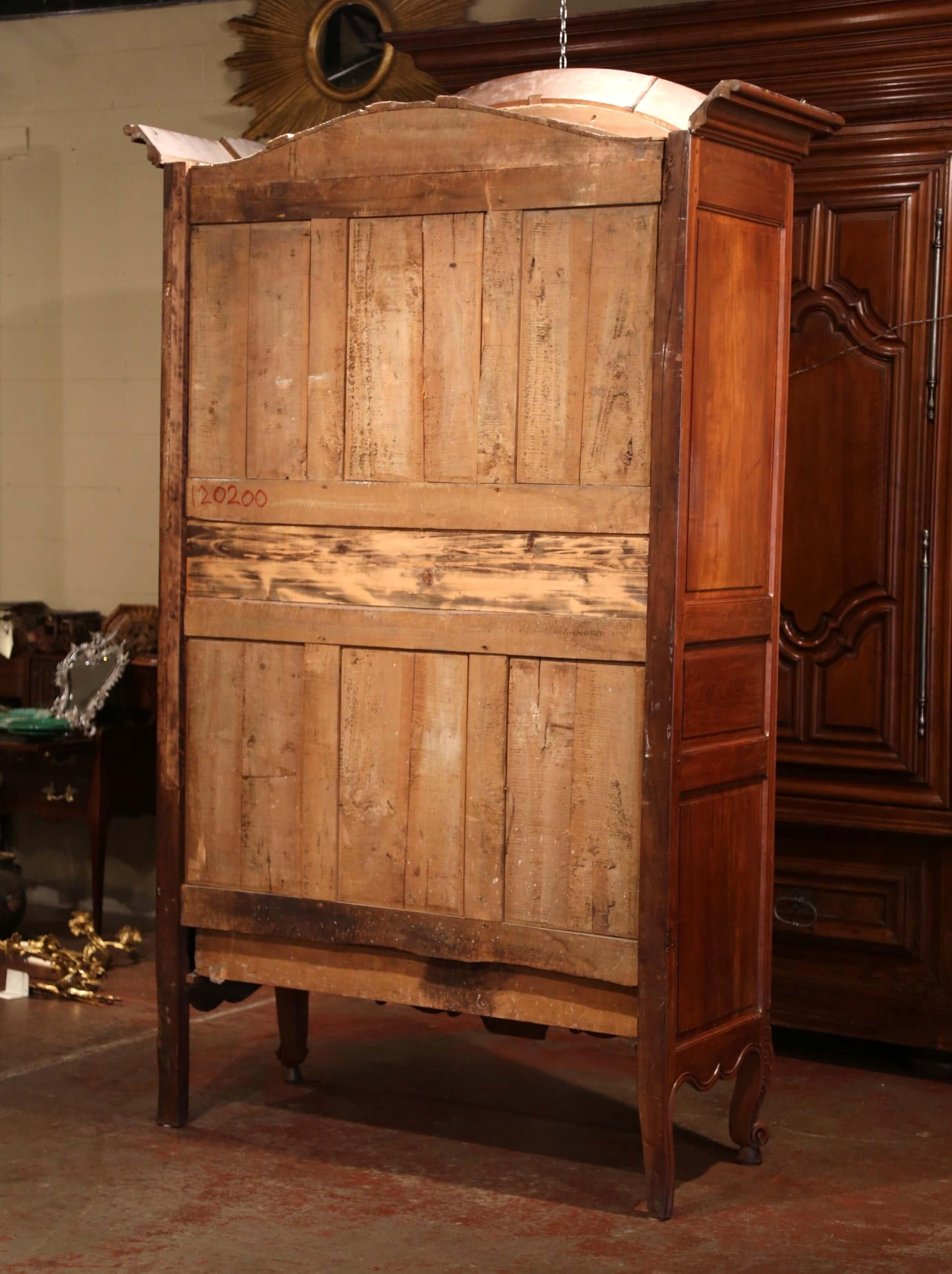 18th Century French Louis XV Carved Cherry Two-Door Armoire from Poitou Region 11
