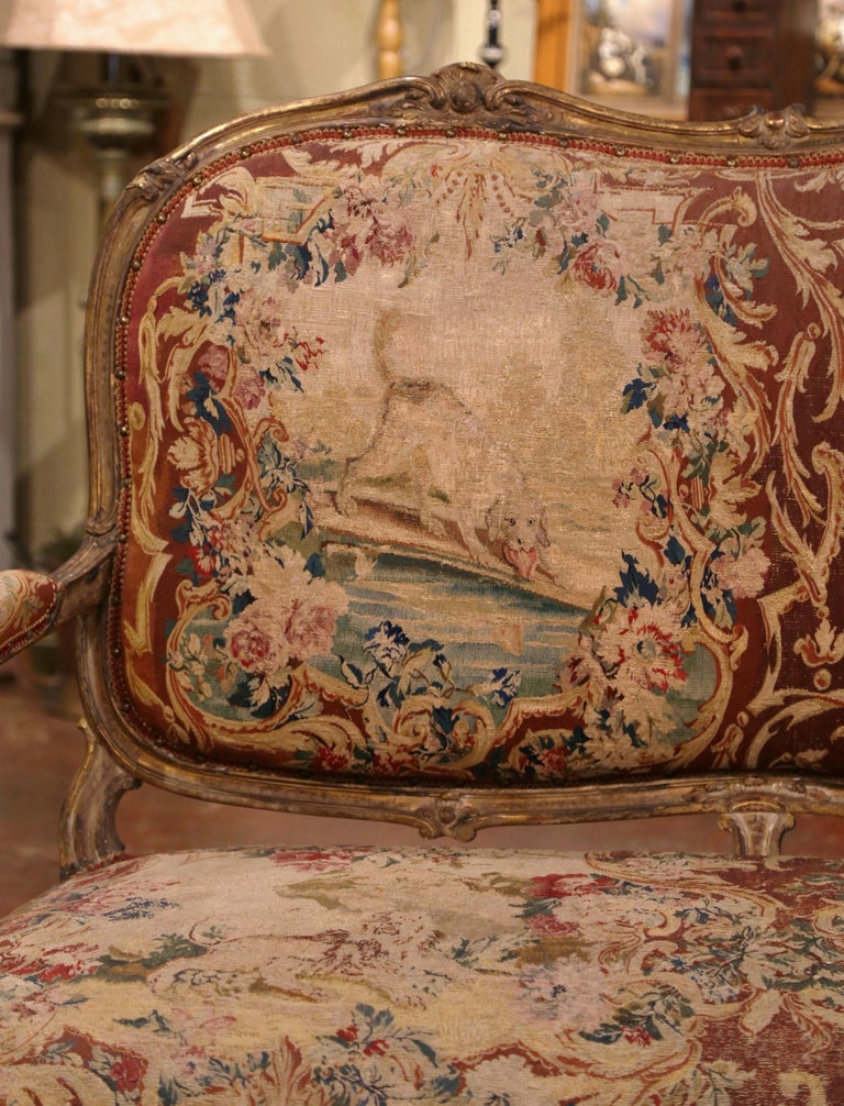 RARE XL Vintage Belguim Tapestry Gobelins Jardin Louis XV motifs 1
