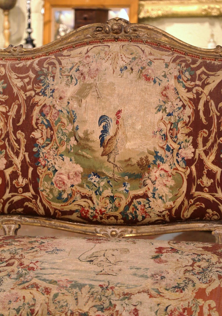 RARE XL Vintage Belguim Tapestry Gobelins Jardin Louis XV motifs 1