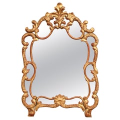 18th Century French Louis XV Carved Giltwood Mirror from Provence