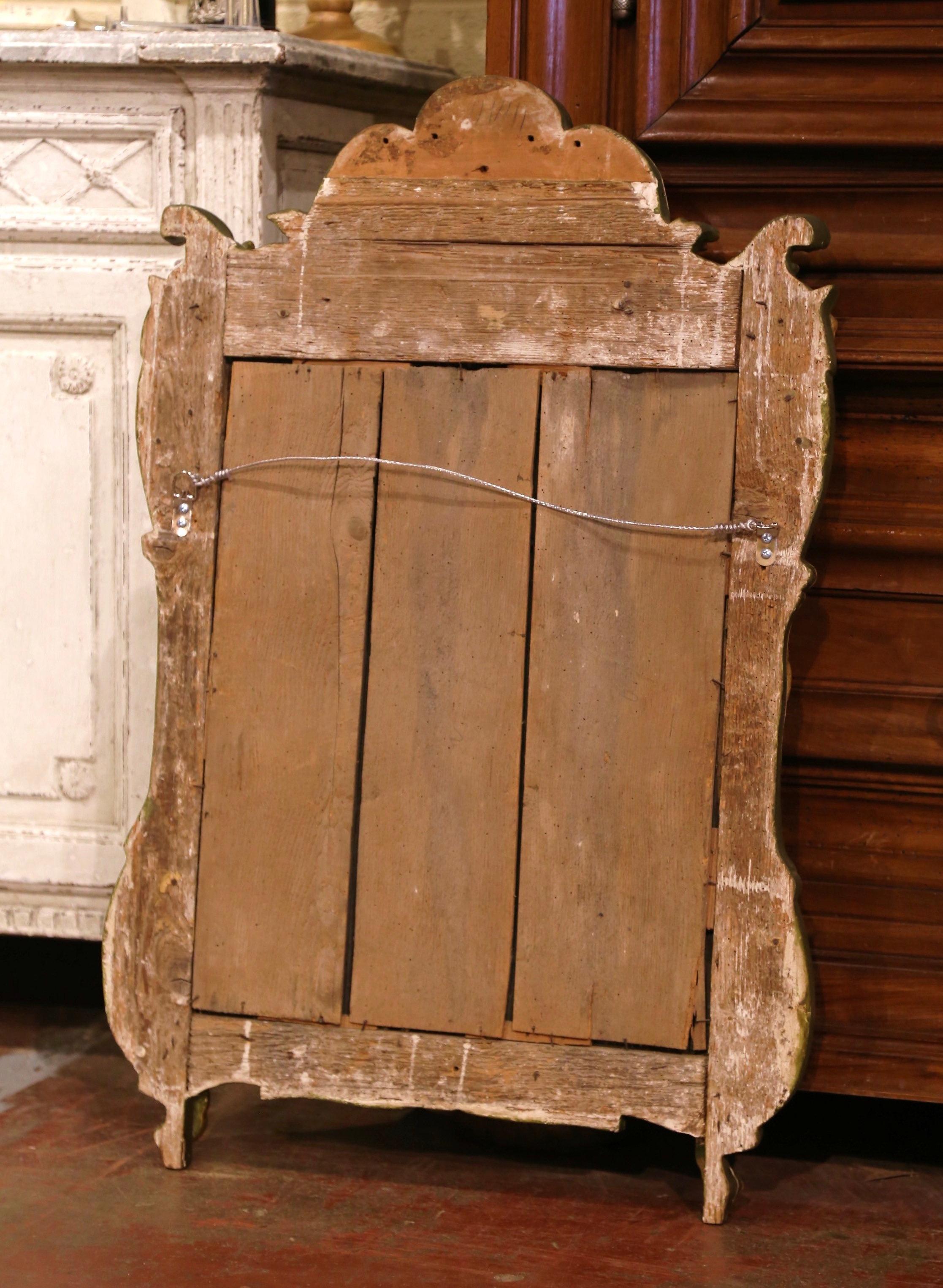 18th Century French Louis XV Carved Giltwood Wall Mirror from Provence 2
