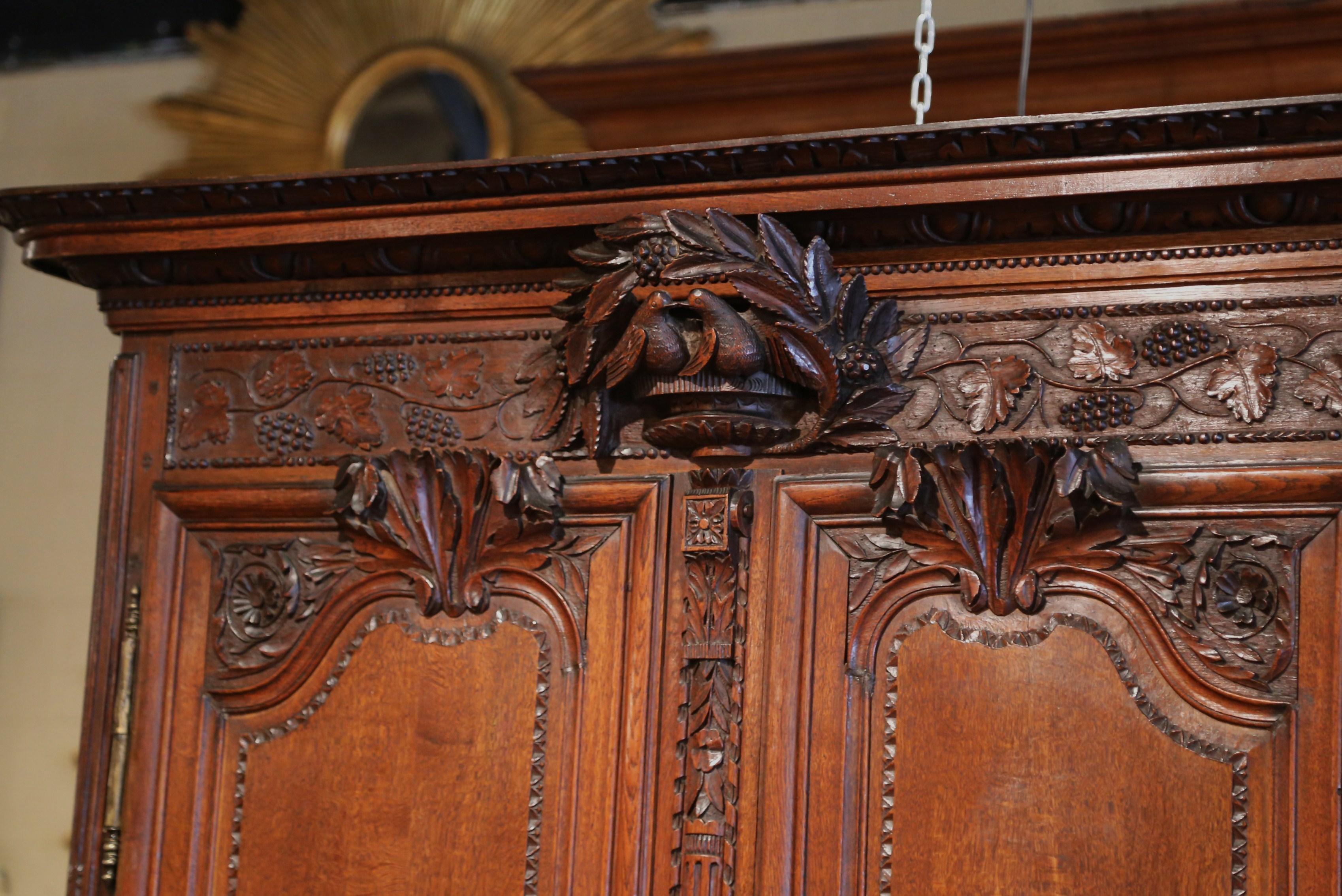 18th Century French Louis XV Carved Oak Buffet Deux Corps from Normandy 8