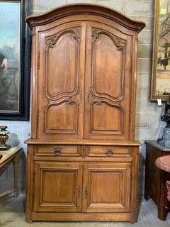 18th Century French Louis XV Carved Oak Cabinet
