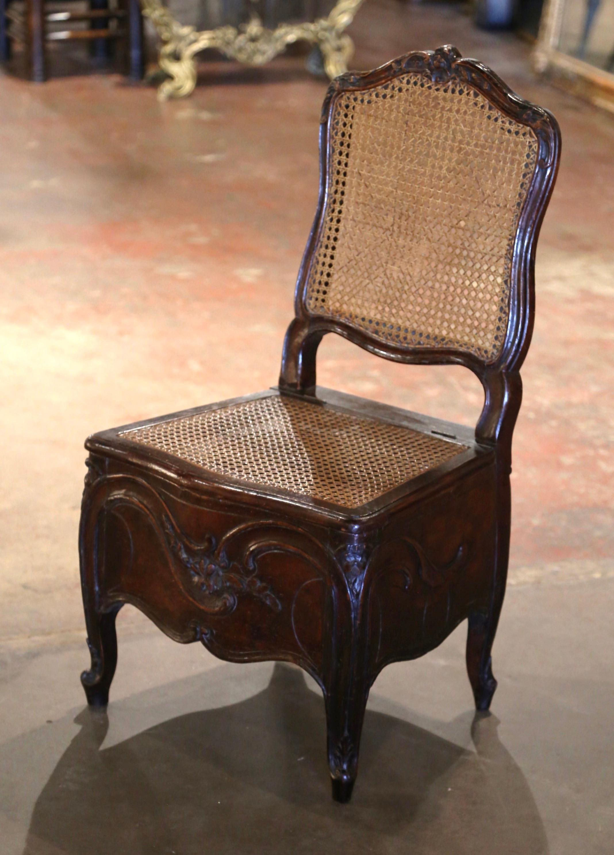 18th Century French Louis XV Carved Walnut and Cane