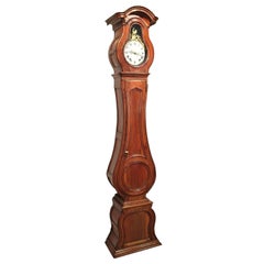 18th Century French Louis XV Carved Walnut Tall Case Clock from Lyon