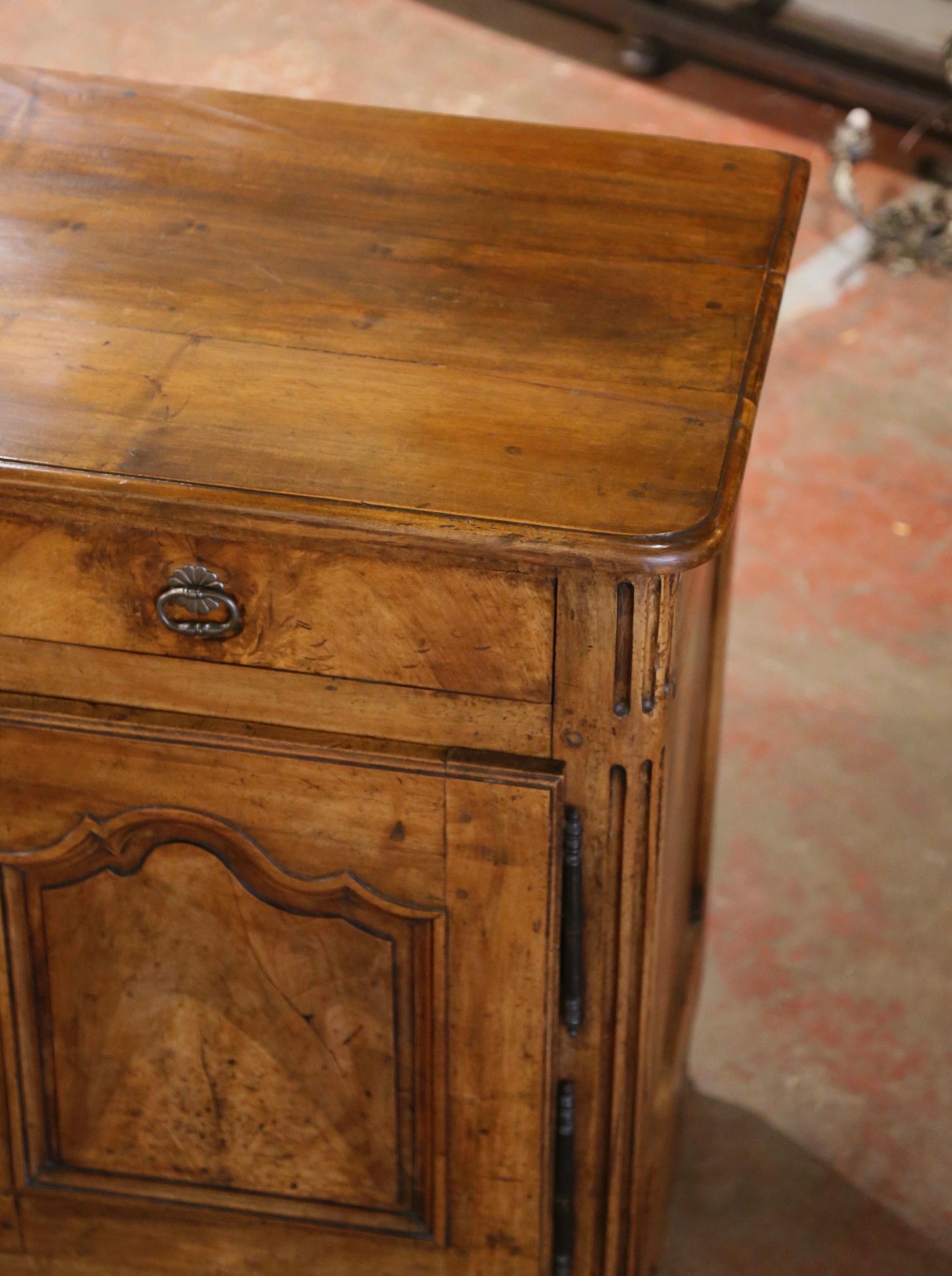 18th Century French Louis XV Carved Walnut Three-Door Buffet from Burgundy 2