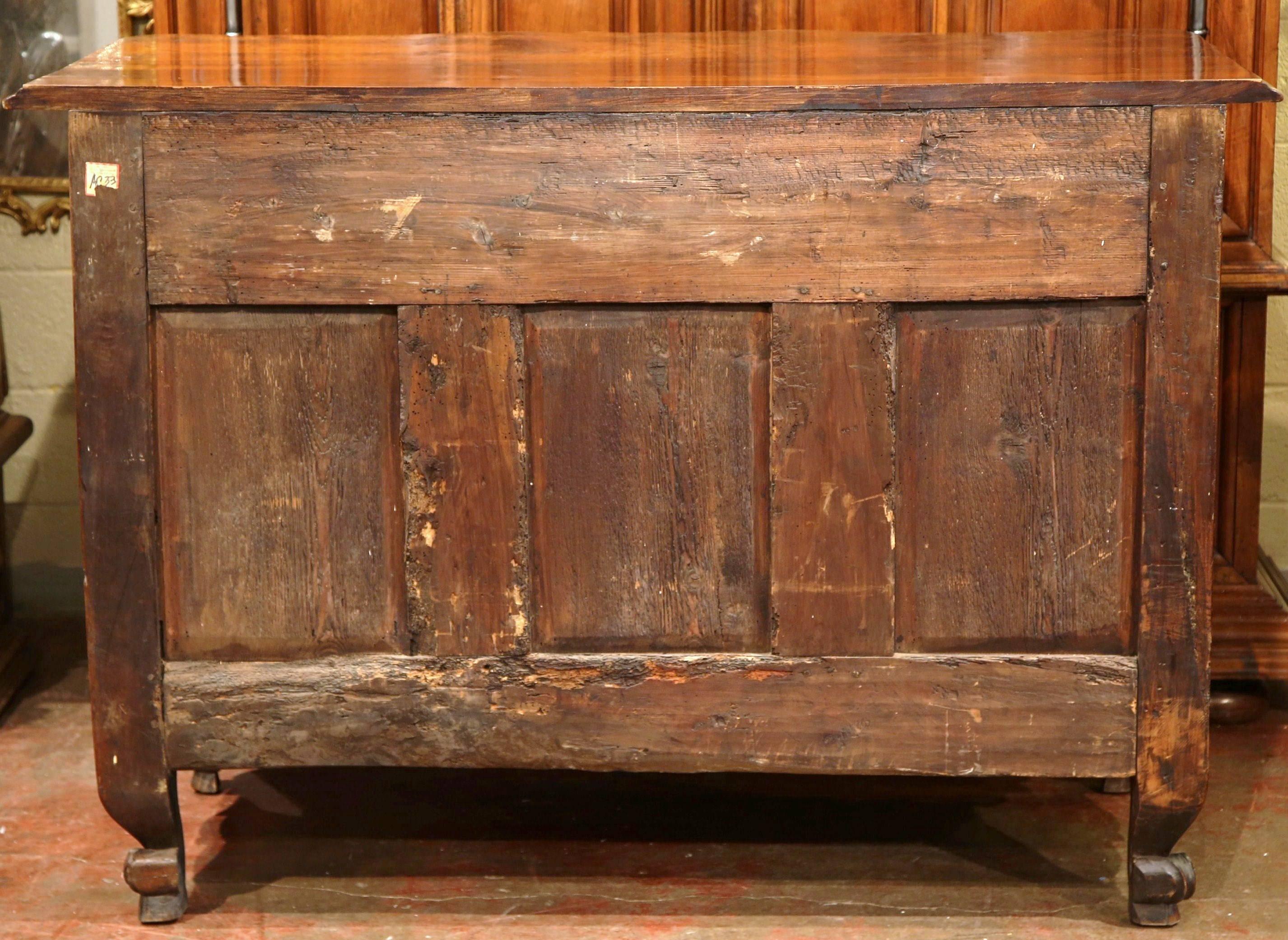 18th Century French Louis XV Carved Walnut Two-Door Buffet from Lyon 6