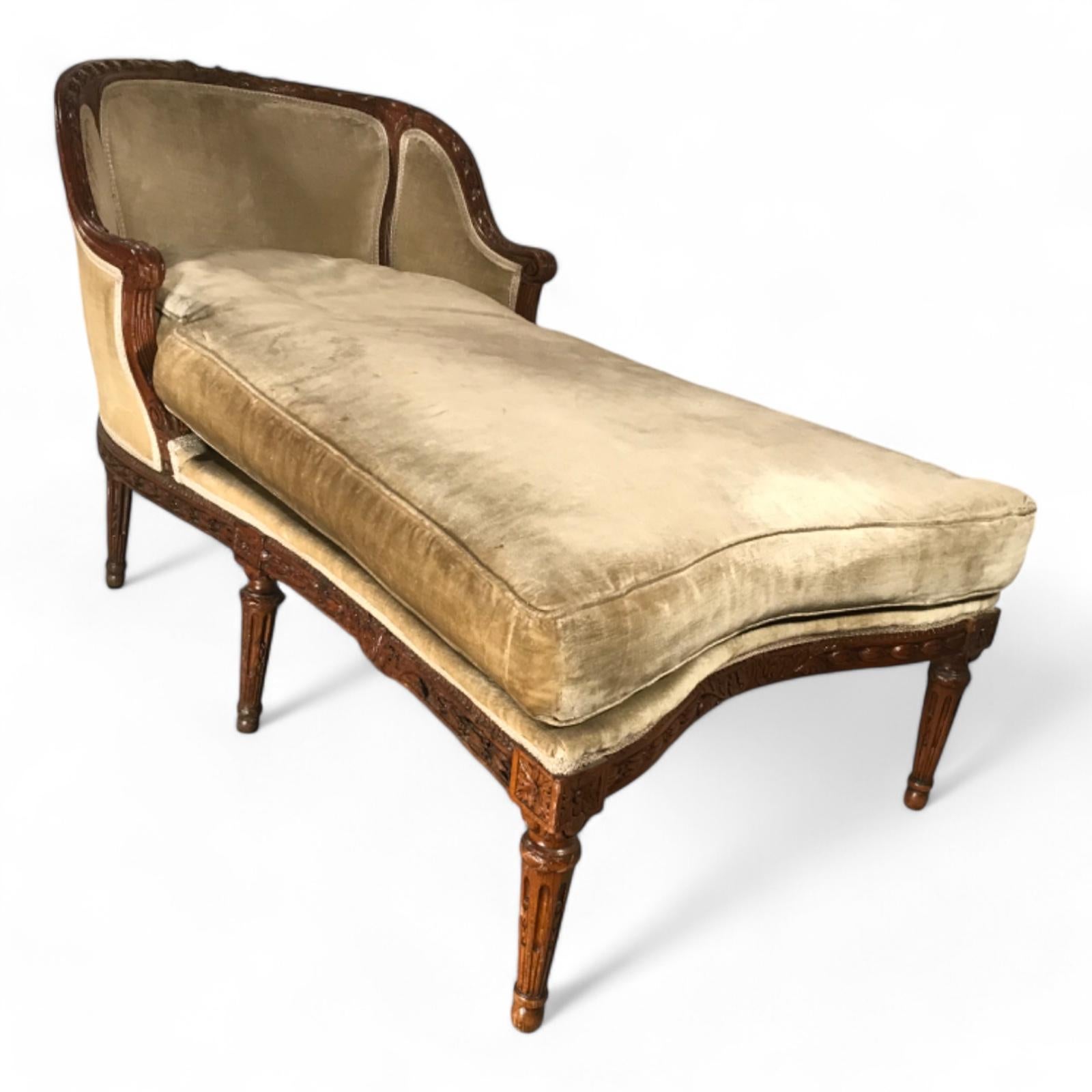 Chaise longue francesa Luis XV del siglo XVIII, conocida como 