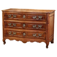 18th Century French Louis XV Cherry Commode Lyonnaise with Bronze Mounts