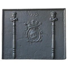 Antique 18th Century French Louis XV 'Coat of Arms' Fireback / Backsplash, Dated 1779
