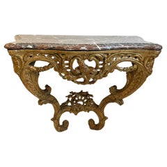 18th Century French Louis XV Console with Conforming Marble Top