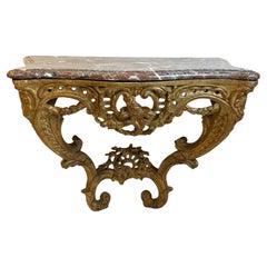 18th Century French Louis XV Console with Conforming Marble Top