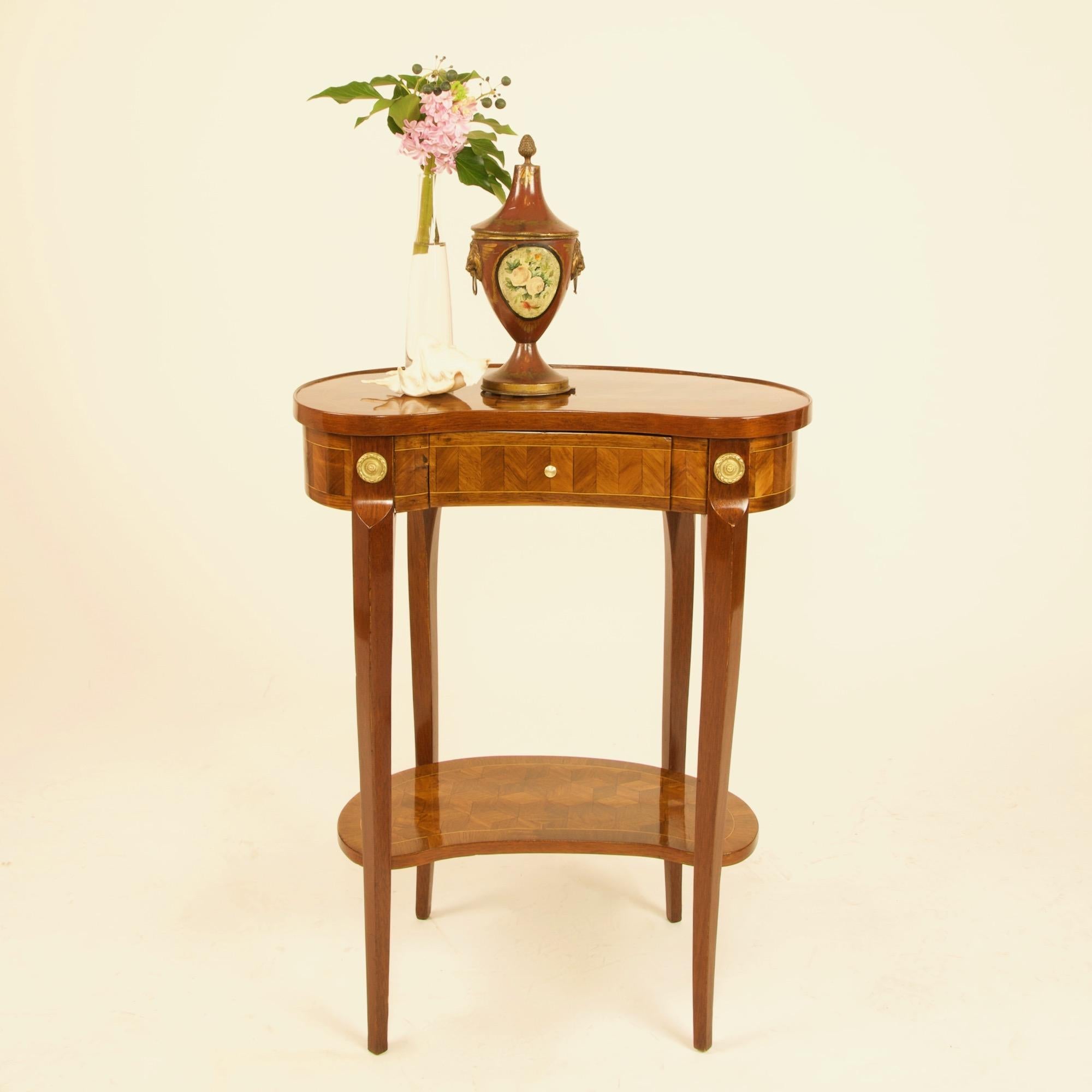 18th Century French Louis XV Cube Marquetry Side Table 