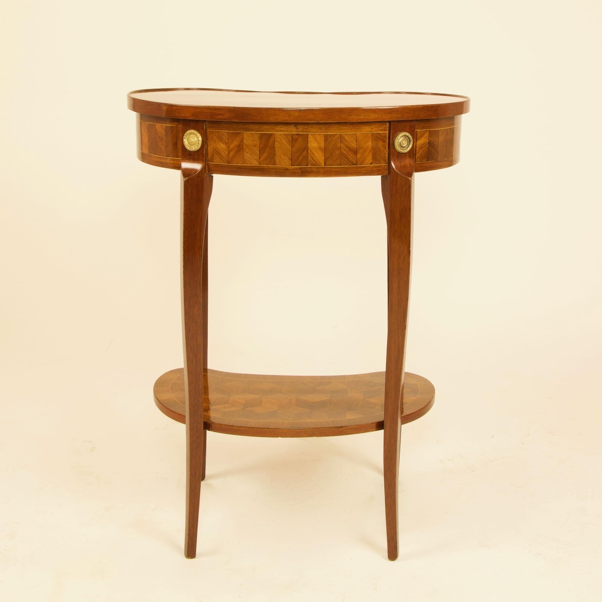 Gilt 18th Century French Louis XV Cube Marquetry Side Table 