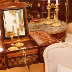 18th Century French Louis XV Cube Pattern Marquetry Dressing Table or Coiffeuse