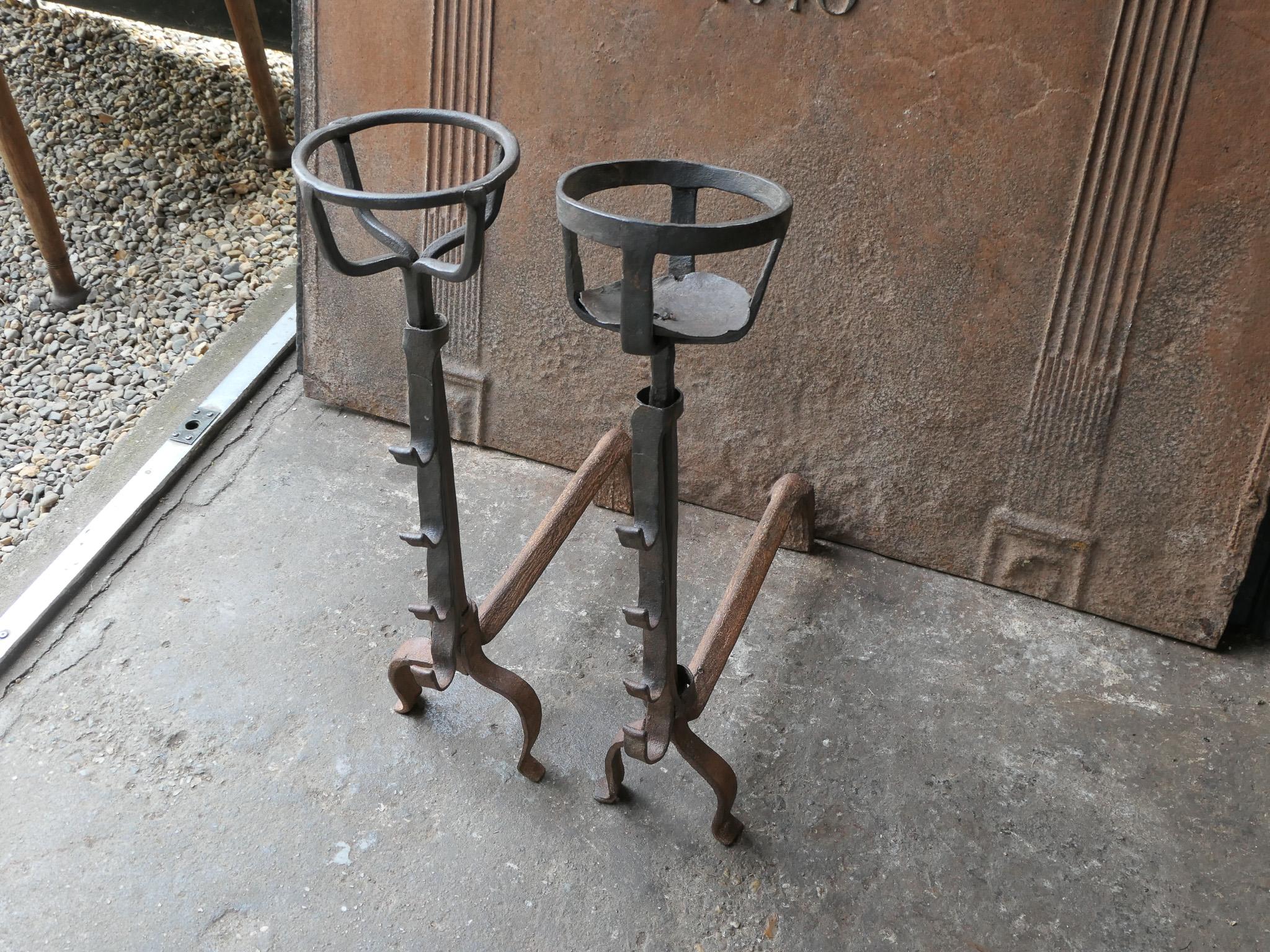 18th Century French Louis XV Fire Andirons For Sale 2