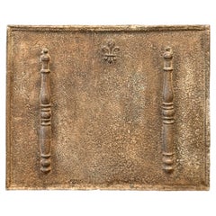 18th Century French Louis XV Fireback / Backsplash with Pillars and Fleur De Lys