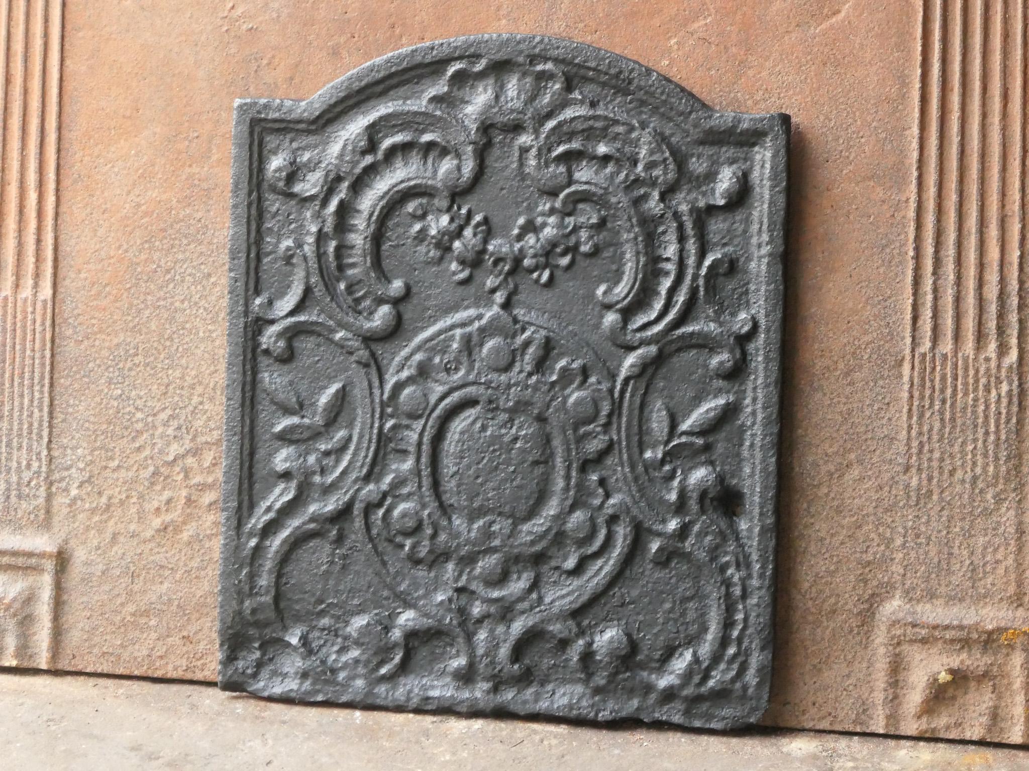 18th Century and Earlier 18th Century French Louis XV Fireback