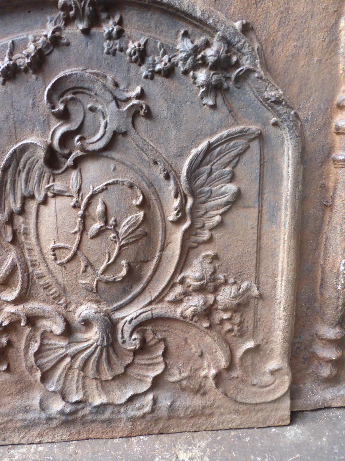 Iron 18th Century French Louis XV Fireback