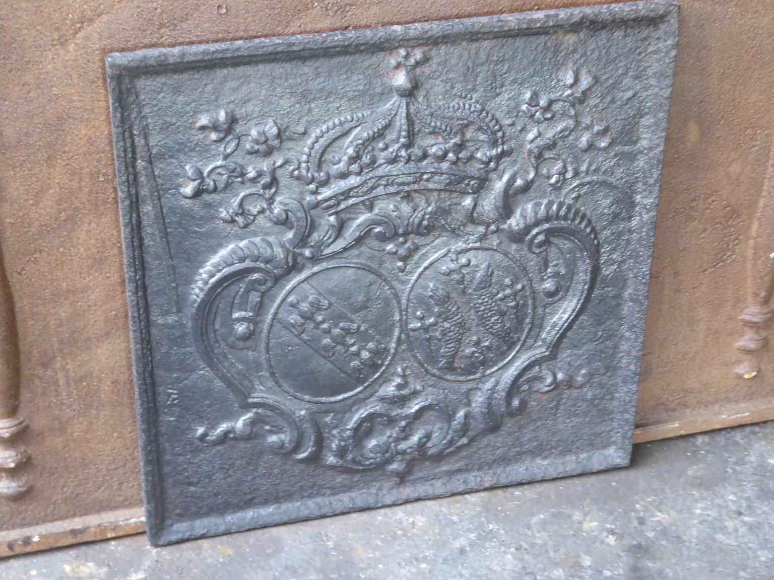 18th Century French Louis XV Fireback 1