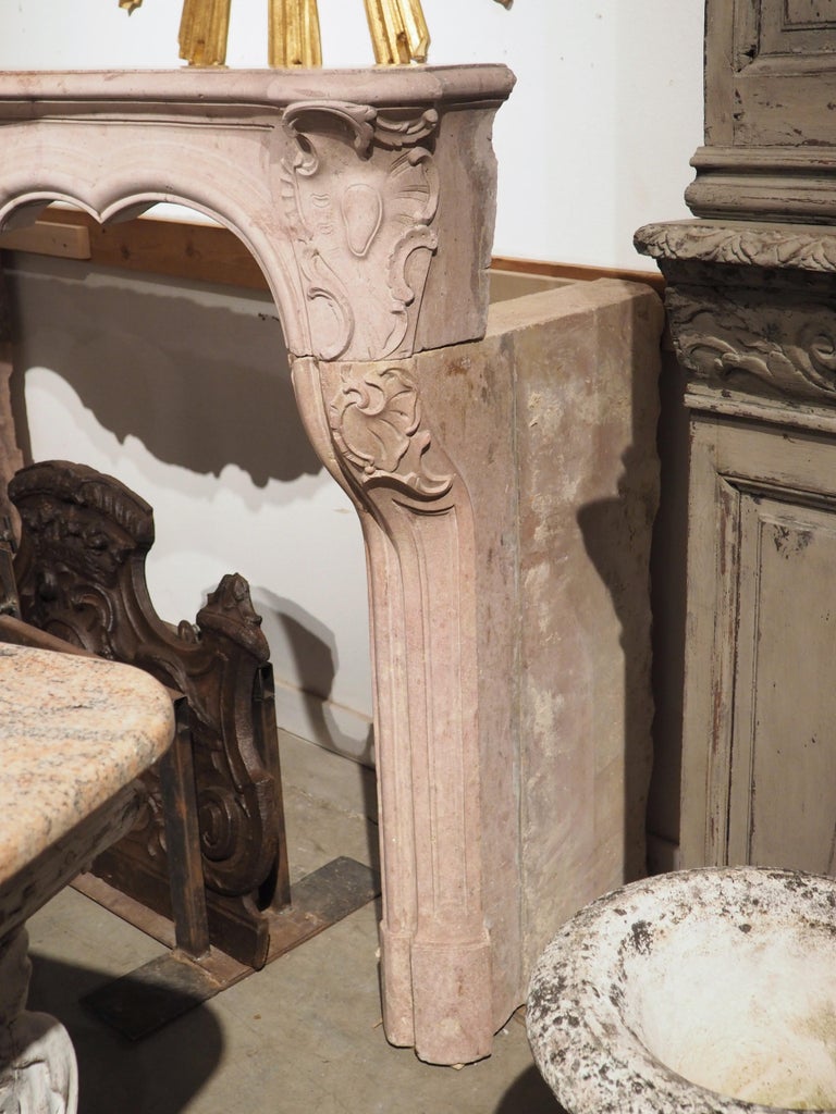 18th Century French Louis XV Fireplace in Sculpted Pierre Rose De ...