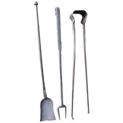 18th Century French Louis XV Fireplace Tools or Fire Tool Set