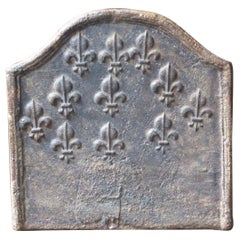 18th Century French Louis XV 'Fleurs-de-Lys' Fireback, Dated 1701