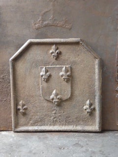 17th - 18th Century French Louis XIV 'Fleurs-de-Lys' Fireback / Backsplash