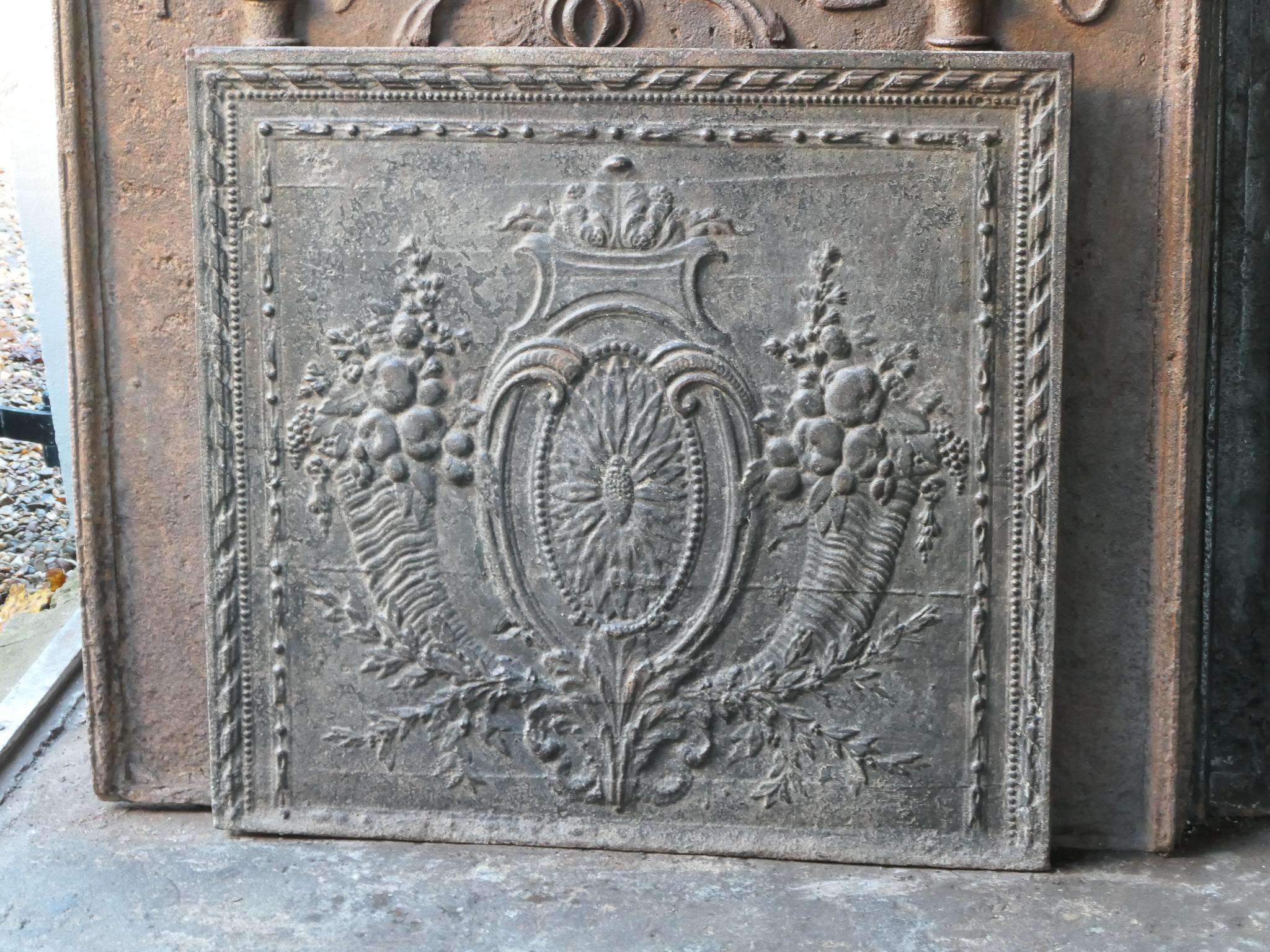 Cast 18th Century French Louis XV 'Fruits of the Summer' Fireback